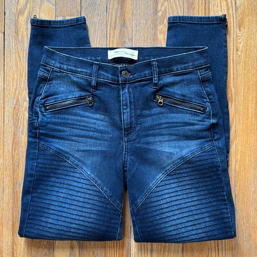 GAP True Skinny moto jeans
